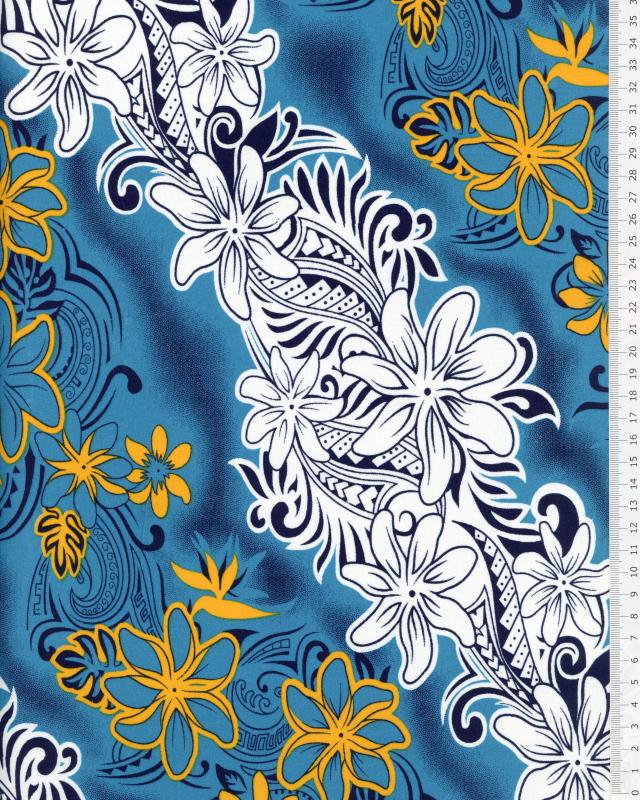 Polynesian fabric KARI Blue - Tissushop